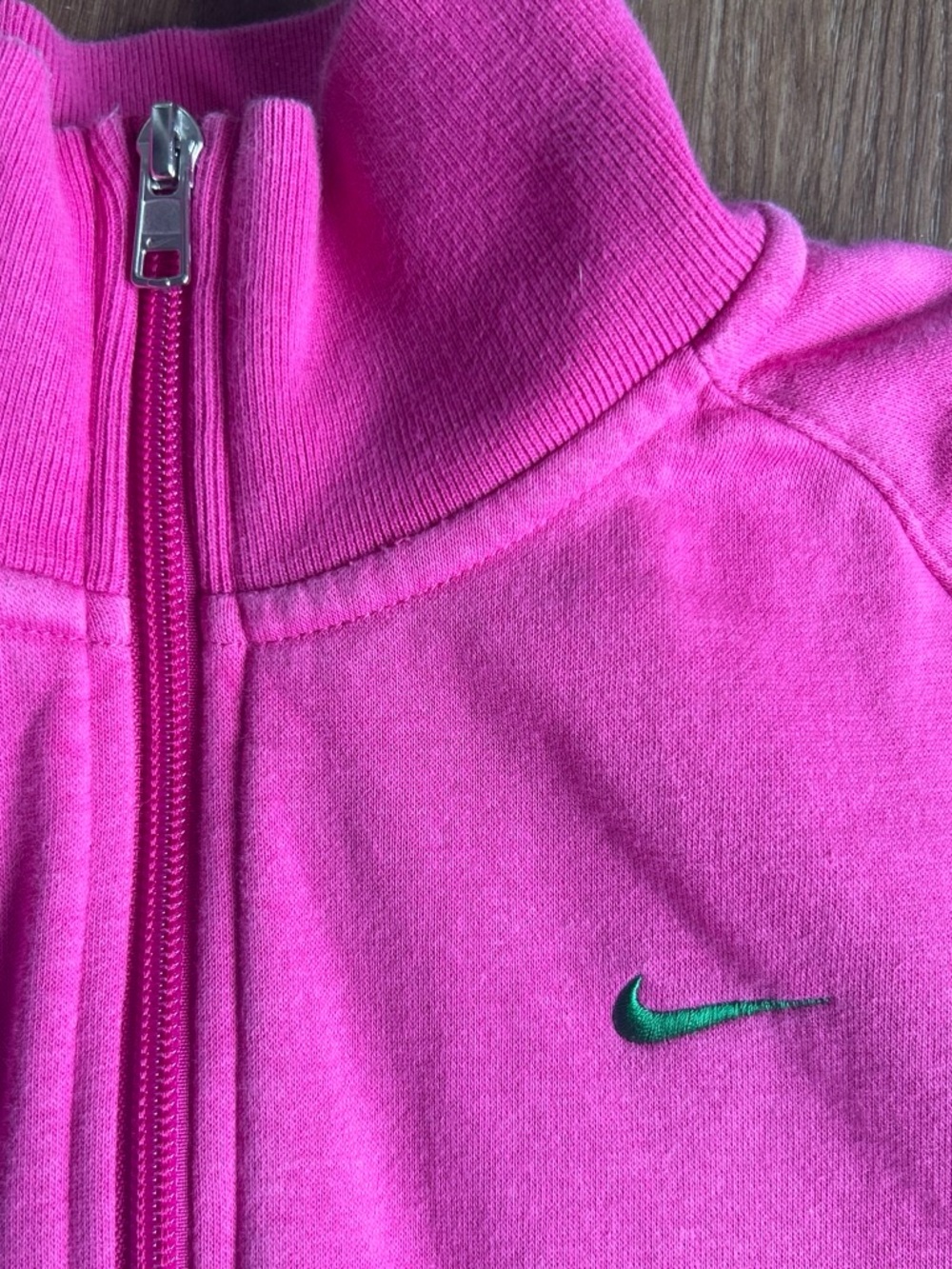 Nike Hot Pink Half-Zip Jacket with Green Swoosh